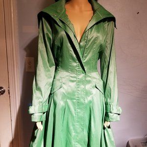 New trench coat satin amazing green